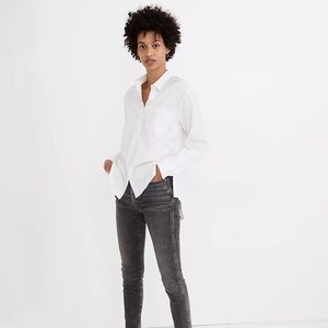 MADEWELL Side-Button Oversized Ex-Boyfriend Shirt XS